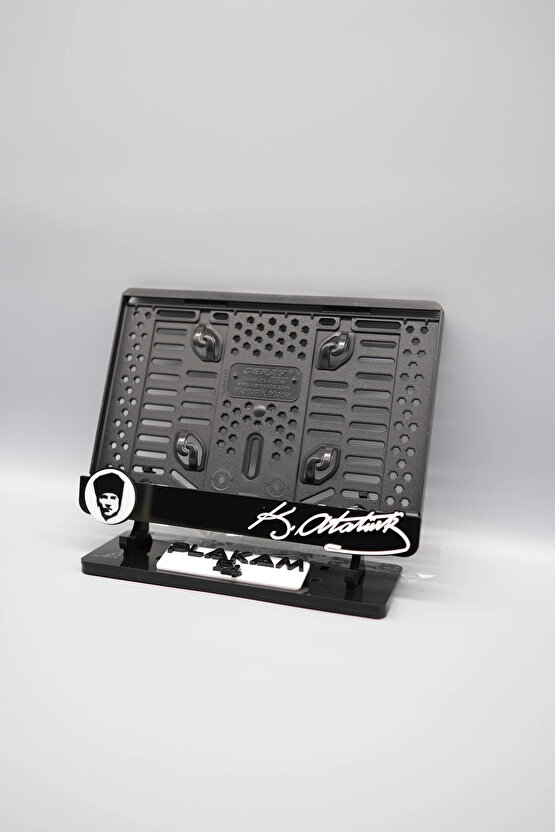 K.ATATÜRK POTRE VE İMZA BENZER 3D KABARTMALI PLEKSİ MOTOR PLAKALIĞI