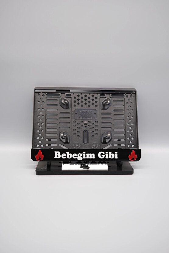 BEBEĞİM GİBİ 3D KABARTMALI SİYAH PLEKSİ MOTOR PLAKALIĞI