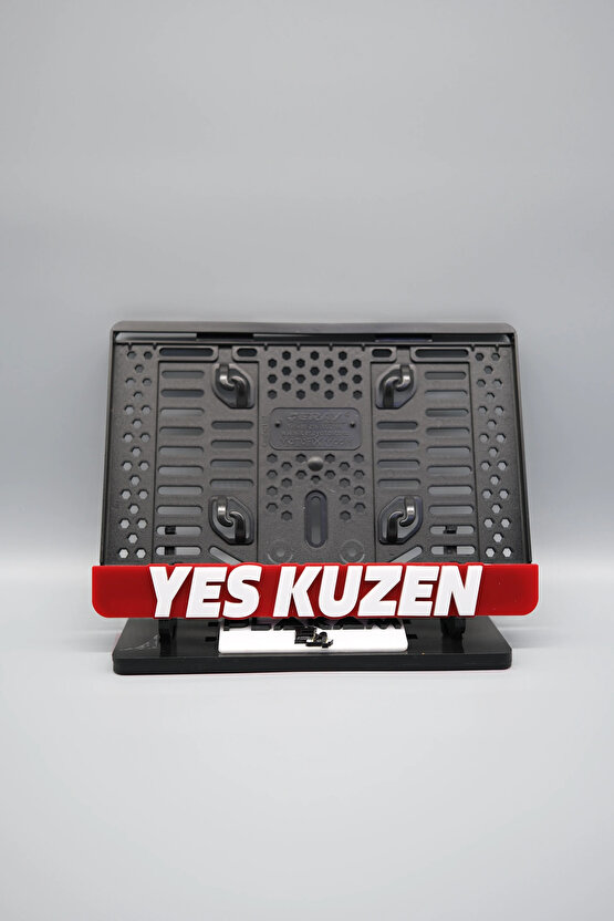 YES KUZEN 3D KABARTMALI KIRMIZI PLEKSİ MOTOR PLAKALIĞI