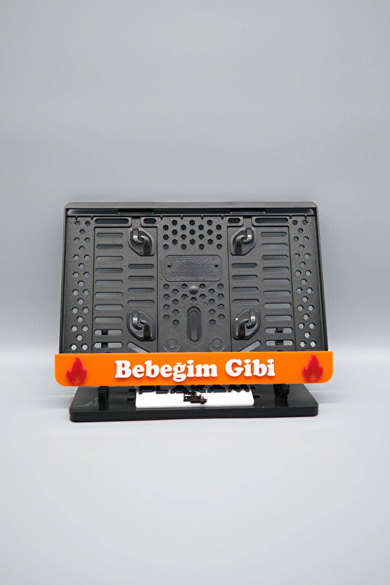 BEBEĞİM GİBİ 3D KABARTMALI TURUNCU PLEKSİ MOTOR PLAKALIĞI
