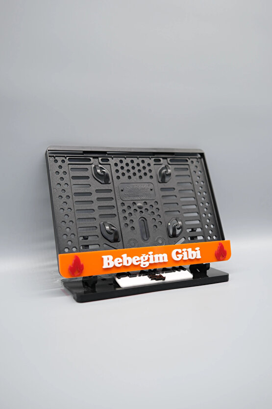 BEBEĞİM GİBİ 3D KABARTMALI TURUNCU PLEKSİ MOTOR PLAKALIĞI