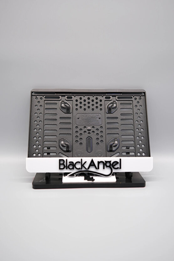 BLACK ANGEL 3D KABARTMALI BEYAZ PLEKSİ MOTOR PLAKALIĞI