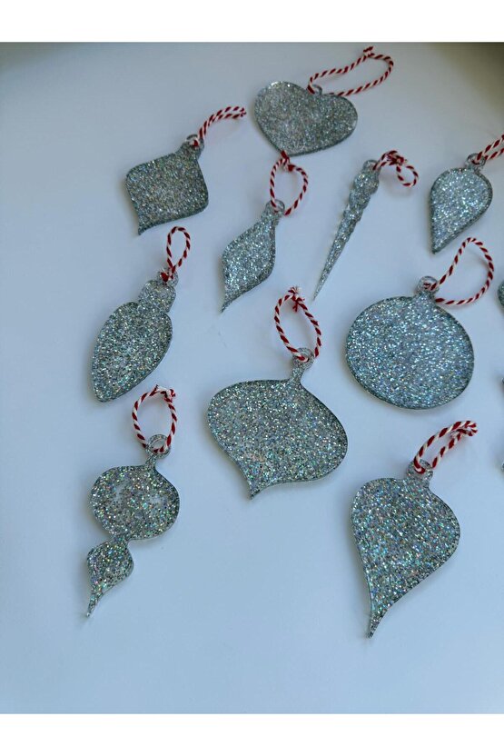 12 Adet epoksi yılbaşı ağacı süsleri