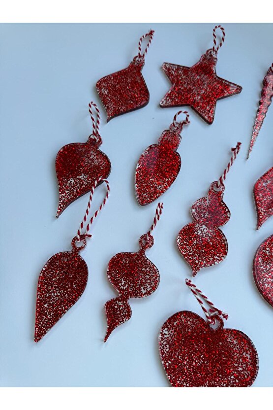 12 Adet epoksi yılbaşı ağacı süsleri 1