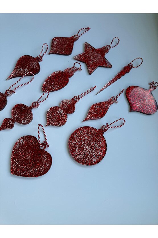 12 Adet epoksi yılbaşı ağacı süsleri 1