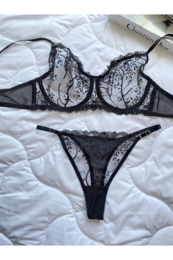 Büyük Beden C kup Brode Sütyen Takımı