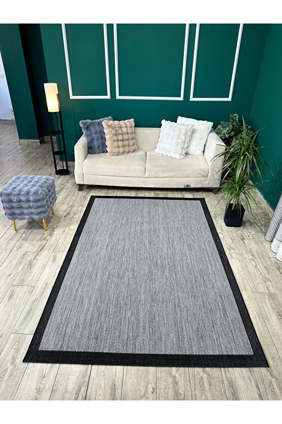 Kolay Temizlenen Yıkanabilir Kaymaz Dokuma Taban Bordürlü Sisal Halı