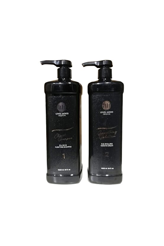 Smoothing Solution Keratin Cream Düzleştirici Bakım Clinix Detox Şampuan 1000 ml Set