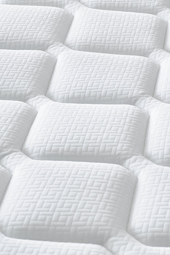 Mimoza Modeli Tek Kişilik Full Ortopedik Yataklı Baza ve Başlık Takımı 3 lü Set