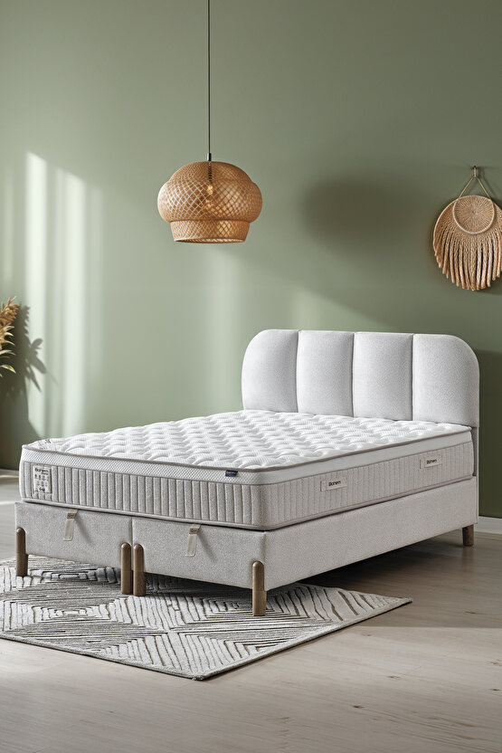 Bohem Prime Çift Kişilik Konfor Seti – Pocket Yaylı Yatak + Sandıklı Baza + Başlık