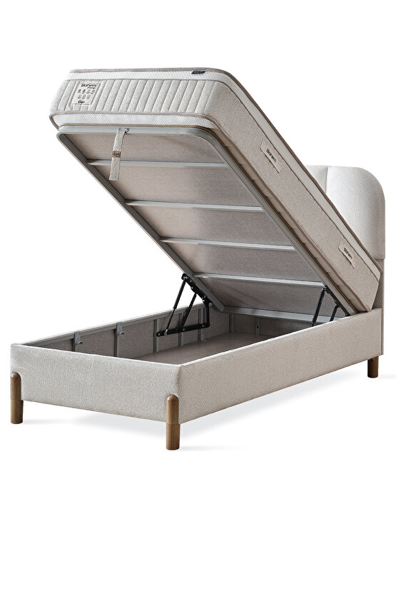 Bohem Prime Tek Kişilik Uyku Seti – Pocket Yaylı Yatak, Sandıklı Baza, Başlık 3 lü Set