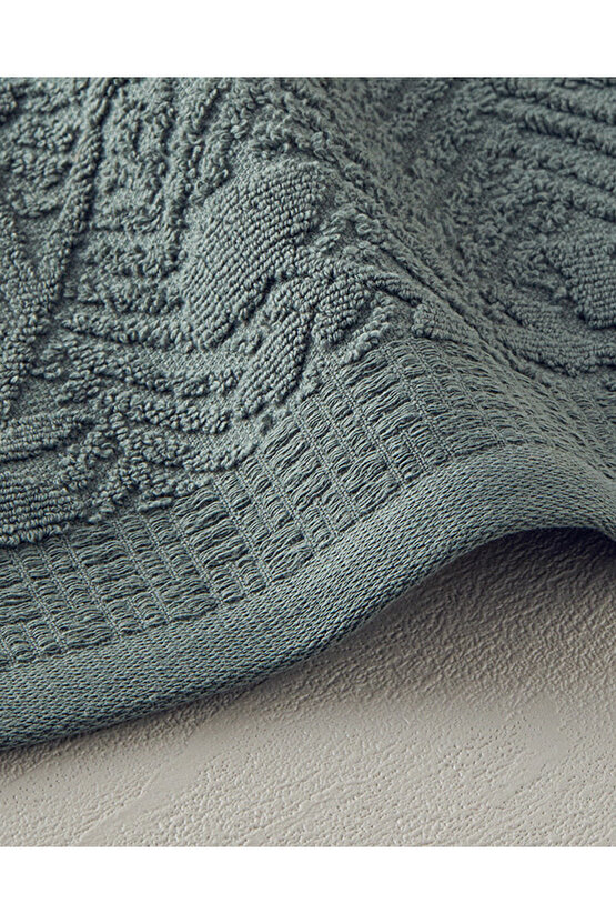 Alyssa Pamuklu Jakarlı El Havlusu Yeşil