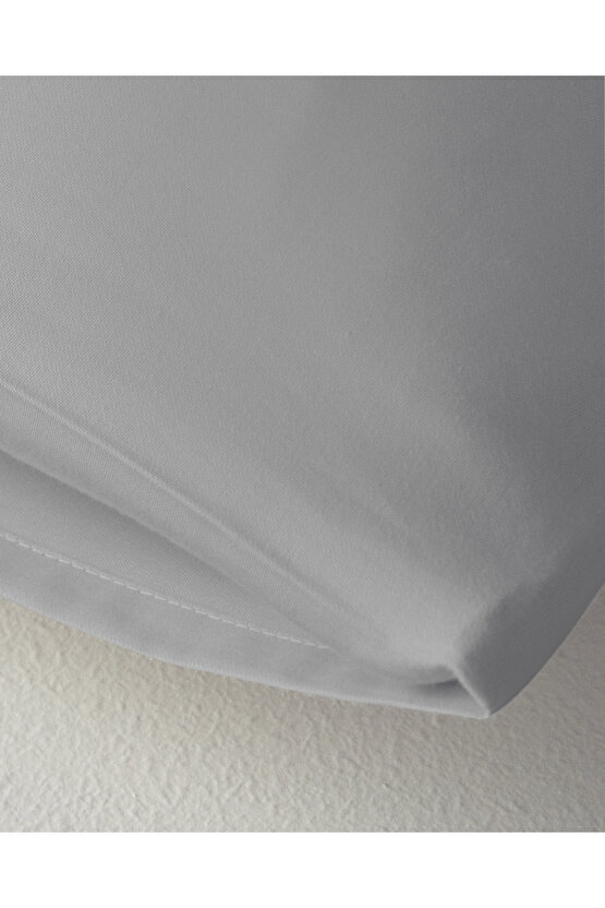 Micell Pamuk Saten 2li Yastık Kılıfı 50x70 cm Gümüş