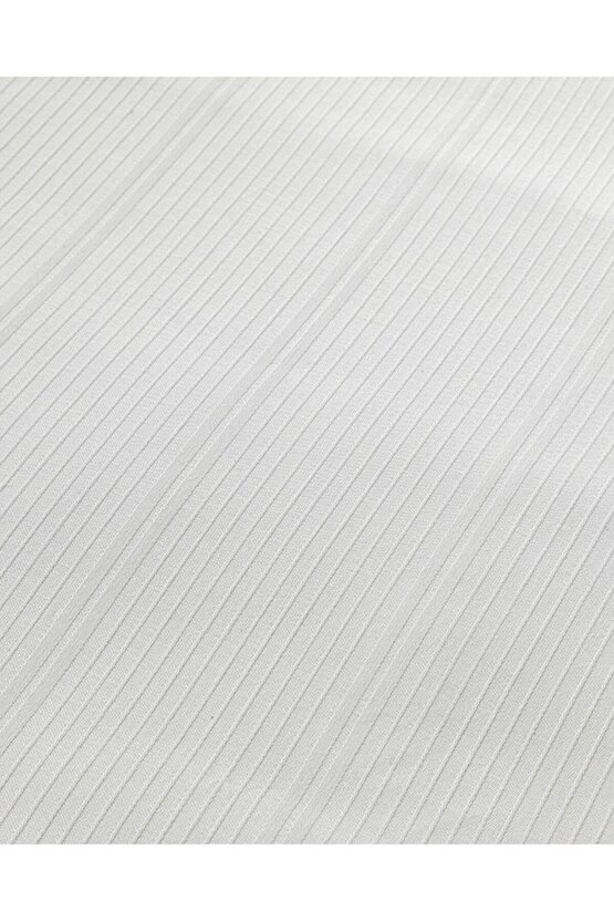 Listra Çizgili Pamuk Saten 2 li Yastık Kılıfı Fildişi