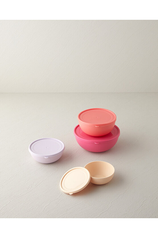 Blitz Plastik 4lü Saklama Kabı 220 ml-428 ml-687 ml-1100 ml Renkli