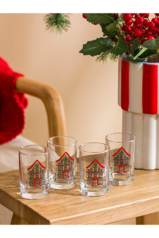 Karişik Baskılı Cam Bardak Seti 4lü 125 ml