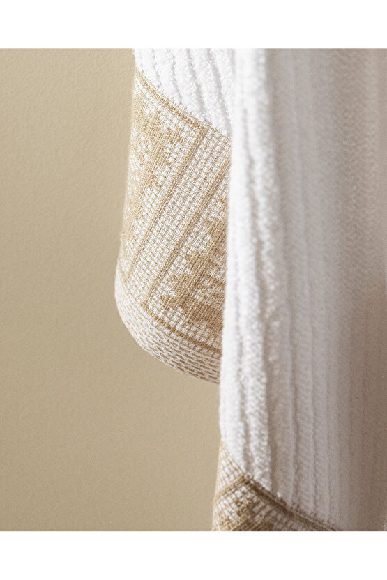 Zeste %100 Pamuk Banyo Havlusu - BeyazBej