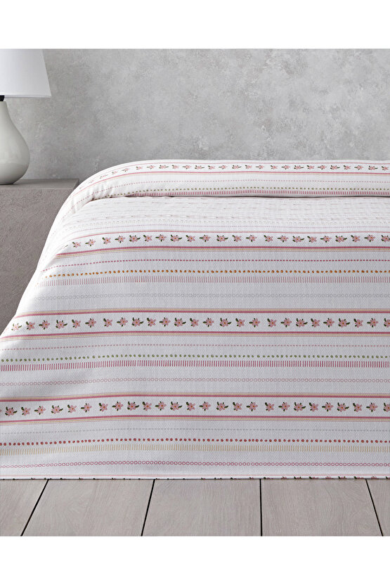 Daisy Stripes Ecosoft Tek Kişilik Pike 150x220 cm Pembe