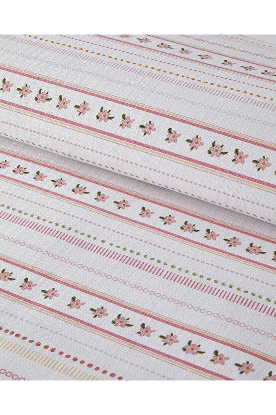Daisy Stripes Ecosoft Tek Kişilik Pike 150x220 cm Pembe