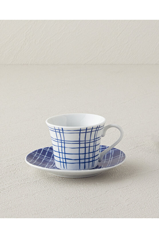 Vera Porselen 4 Parça 2 Kişilik Kahve Fincan Takımı Mavi