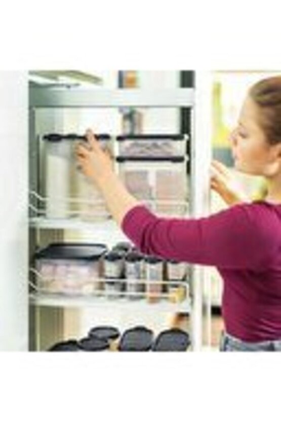 Modüler Kuru Gıda Saklama Seti 3lü Siyah