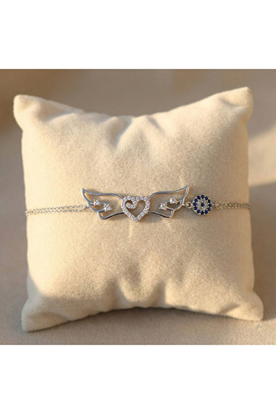 Kadın Kalpli Melek Kanadı Bileklik