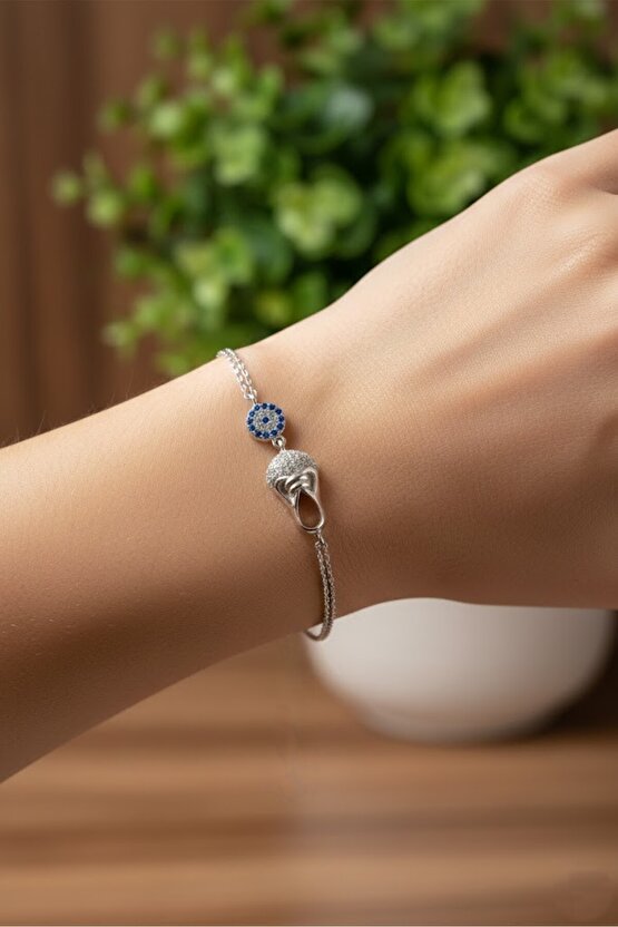 Taşlı Nazar Boncuklu Ayakkabı Bileklik