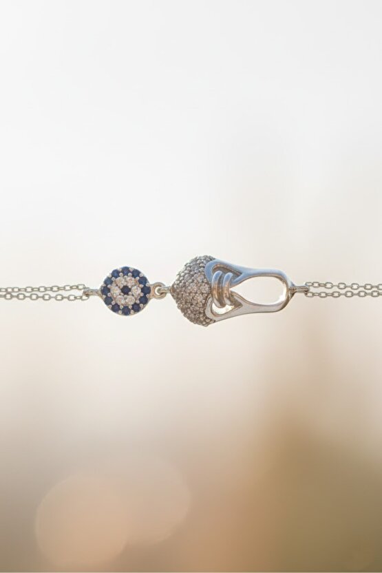 Taşlı Nazar Boncuklu Ayakkabı Bileklik