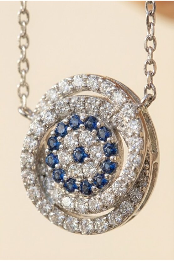 Çift Halka Nazar Boncuğu Kolye