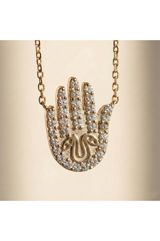 Işleme Detaylı Fatma Eli Kolye