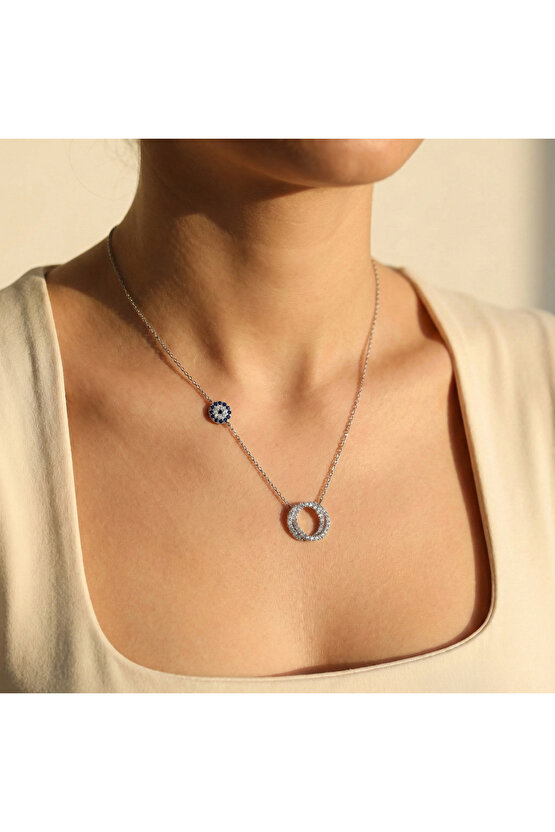 Küçük Taşlı Halka Kolye