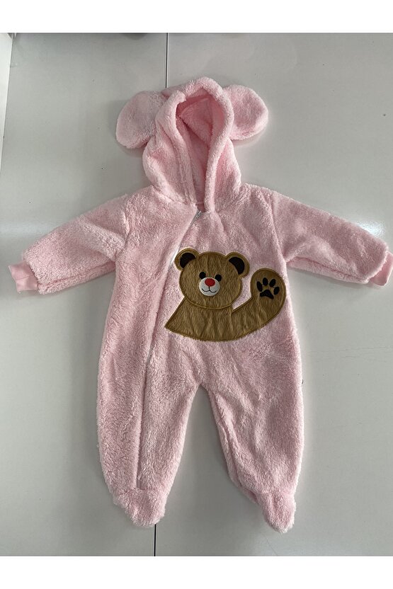 Kız Çocuk Peluş Fermuarlı Tulum