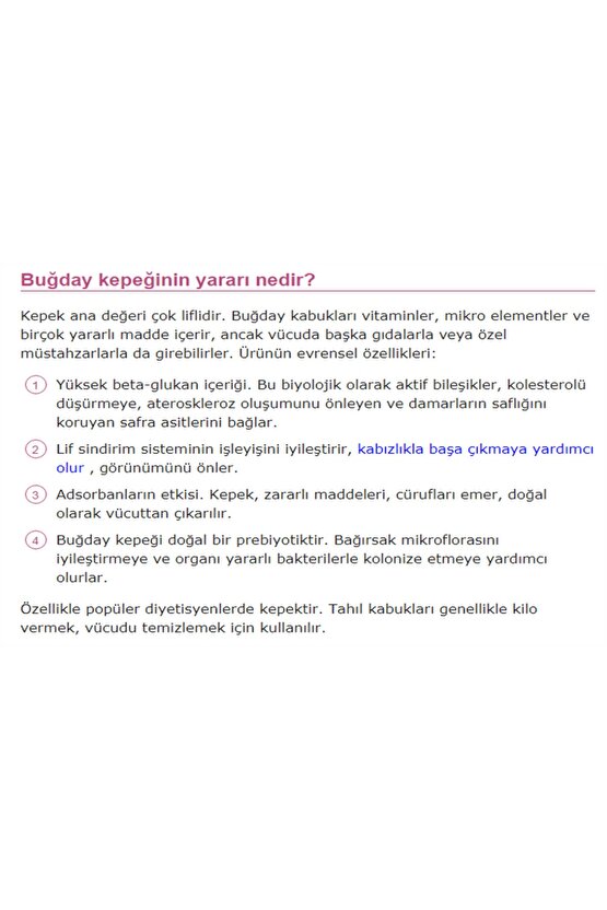 4 Kg Buğday Kepeği Doğal Katkısız Lifli Buğday Kepeği