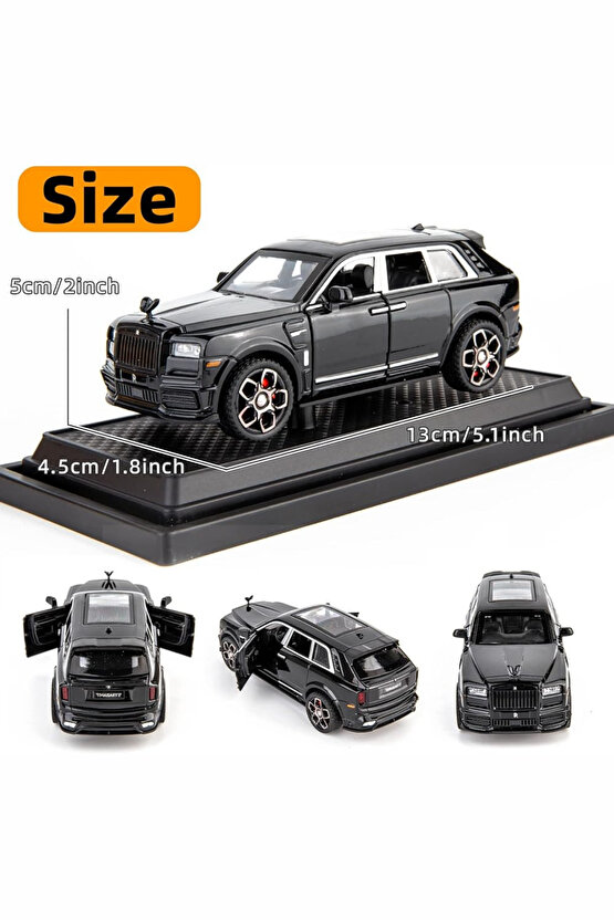 Oyuncak Die-Cast Kutulu 1:32 Ölçek Kapıları Bagajı ve Kaputu Açılan Çek-Bırak Işık Ve Sesli RR Jeep