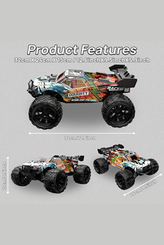 LED IŞIKLI 40 KM HIZ YAPAN 4X4 ELEKTRİKLİ RC ARABA YÜKSEK TEKER ROCK CRAWLER