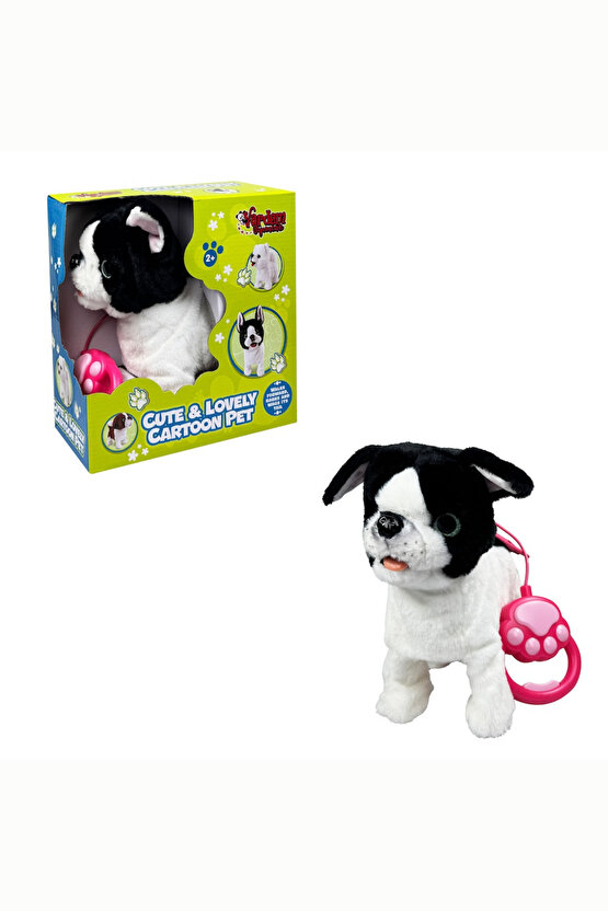 Oyuncak Peluş Tasmalı Havlayan Yürüyen Sesli Köpek Evcil Hayvan Dostluğu Pekiştirme