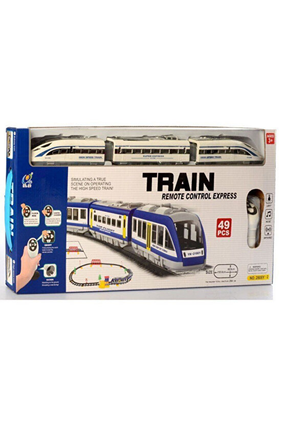 Oyuncak Uzaktan Kumandalı 49 Parça Işıklı 265 Cm Hızlı Tren Set