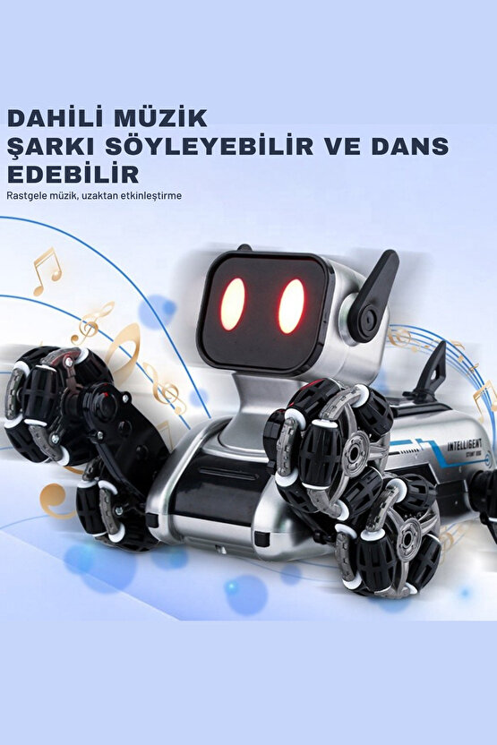 Oyuncak Şarjlı 2.4 Ghz Bilekten Kontrol Uzaktan Kumandalı Buharlı 8 Teker Çılgın Akrobat Köpek Araba