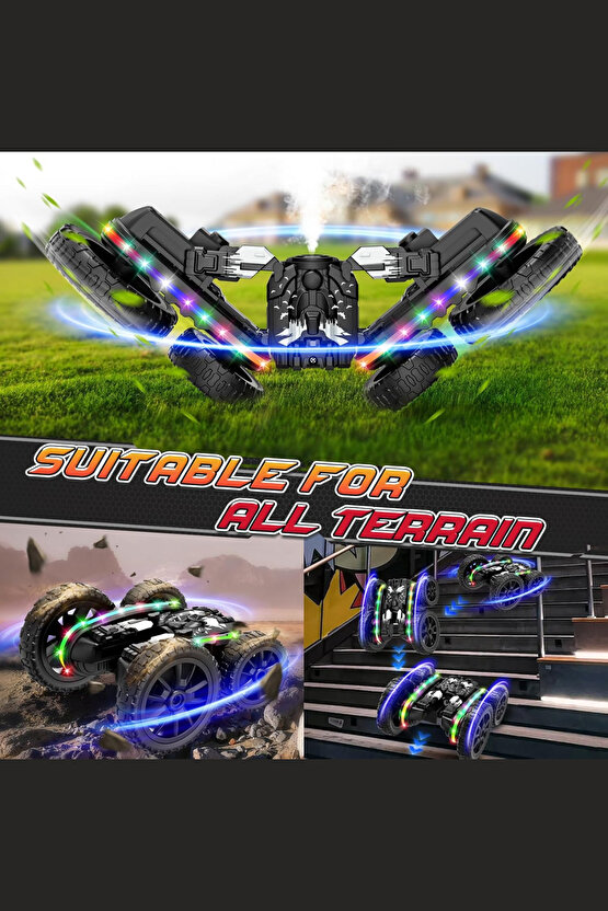 Oyuncak 2.4 Ghz Uzaktan Kumandalı Şarjlı Buhar Atan Akrobat Araba Batman Joker