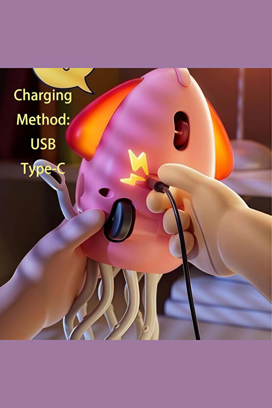 Dans Eden Ahtapot Müzikli LED Işıklı Oyuncak Şarjlı Hareketli ve Kolları Dans Eden Aktivite Seti +1