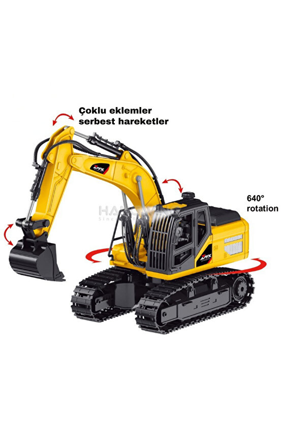 Oyuncak 40 Mhz Uzaktan Kumandalı Işıklı İş Makinası RC Ekskavatör Kepçe Paletli