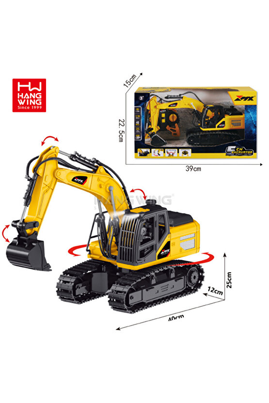 Oyuncak 40 Mhz Uzaktan Kumandalı Işıklı İş Makinası RC Ekskavatör Kepçe Paletli