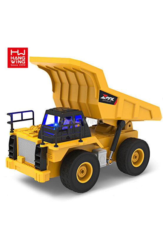 Oyuncak 40 Mhz Uzaktan Kumandalı Işıklı İş Makinası RC Bulldozer Kamyon Damperli