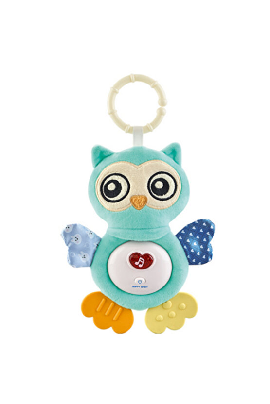 Oyuncak Işıklı Ve Sesli Diş Kaşıyıcılı Peluş Uyku Arkadaşı Bebek Baykuşu