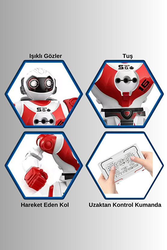 Uzaktan Kumandalı Full Fonksiyon Şarjlı Işıklı ,Sesli Dansçı İnteraktif Robot +3