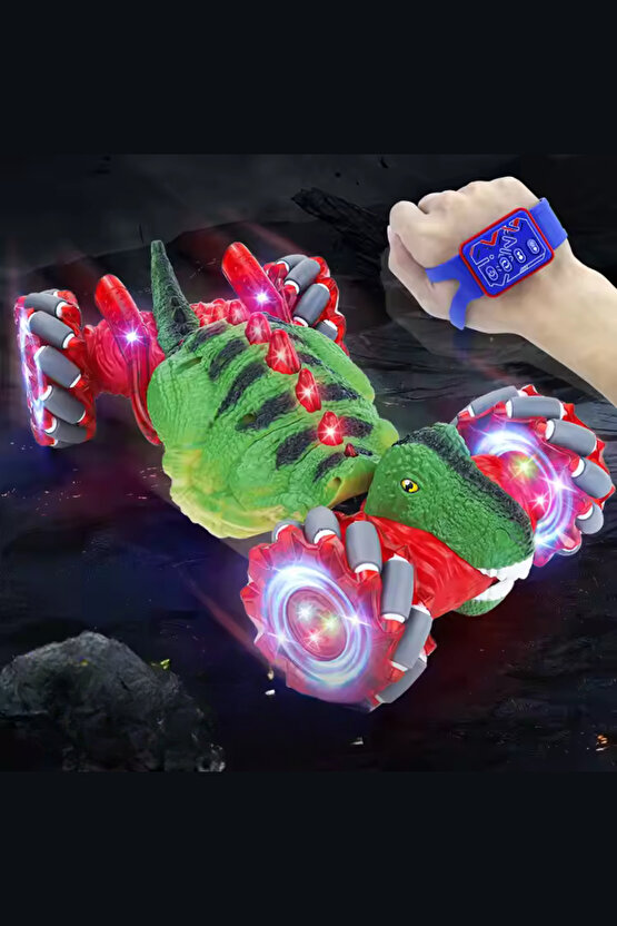 Oyuncak 4x4 2.4g Uzaktan Kumandalı Dinazor Akrobat Araba Bilekten Kontrol Şarjlı Çift Kumandalı