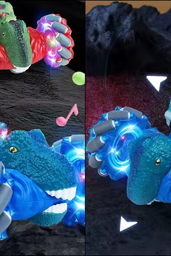 Oyuncak 4x4 2.4g Uzaktan Kumandalı Dinazor Akrobat Araba Bilekten Kontrol Şarjlı Çift Kumandalı