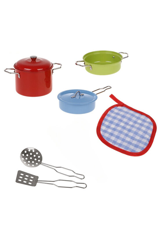 Oyuncak 8 Parça Metal Tencere Ve Tava Seti