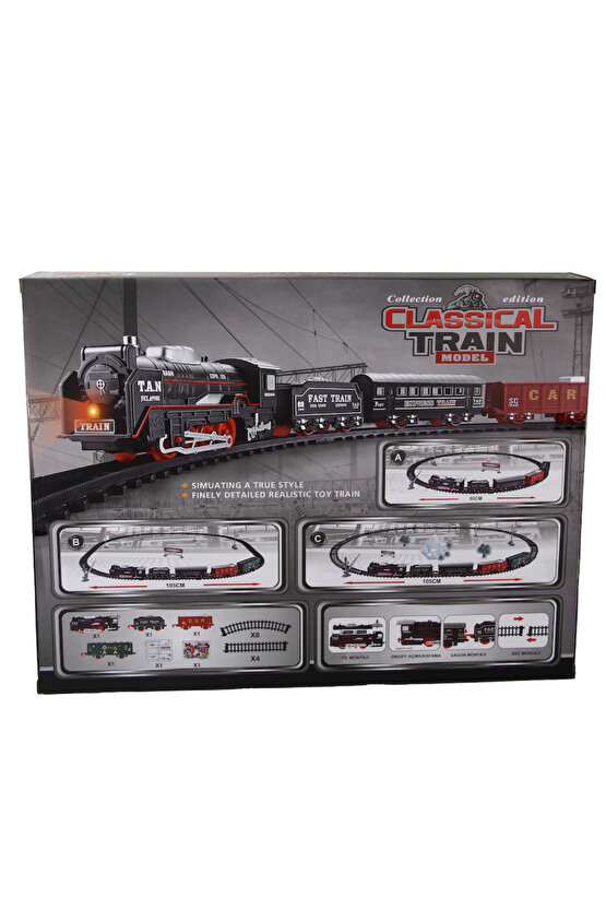 Klasik Classic Model Çocuklar için Yılbaşı Noel Hediye Oyuncak 23 Parça Tren Seti