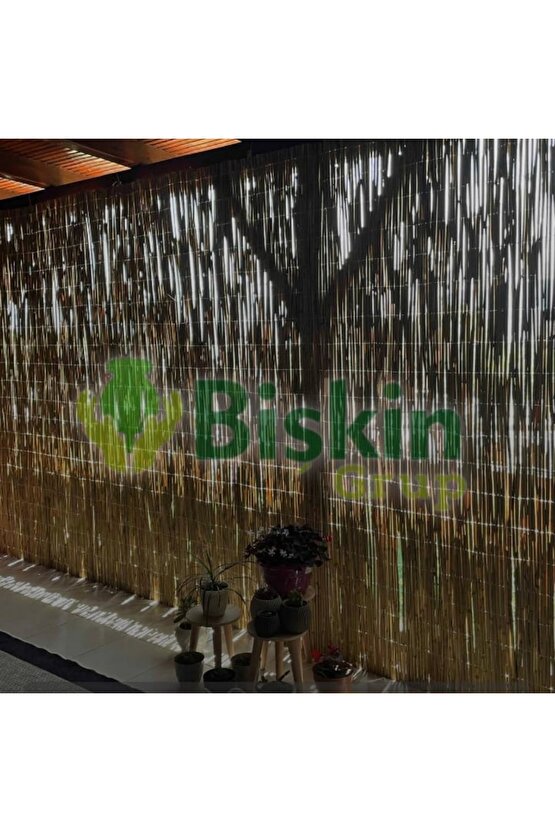2.5 Metre X 5  Metre Bambu Kamış Hasır Çit , Bahçe Balkon Gölgelik vb. Dekorasyon Doğal
